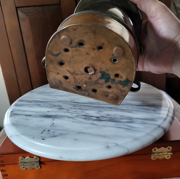 Brown Lantern with Glass Globe and Antique Accents - Picture 7 of 13